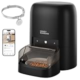 HoneyGuaridan RFID Automatic Cat Feeder with Collar Tag-Activated Personalized Meal, 4.6L 5G WiFi APP Control Cat Food Dispenser with Diet Tracking and Anti-theft for Multi Pet Home and Different Diet
