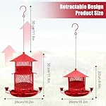 Tholoxia Bird Feeders for Outdoors, Metal Squirrel Proof Bird Feeders, Large Capacity Hanging Bird Feeder, Weather and Water Resistant (Red) - Image 5