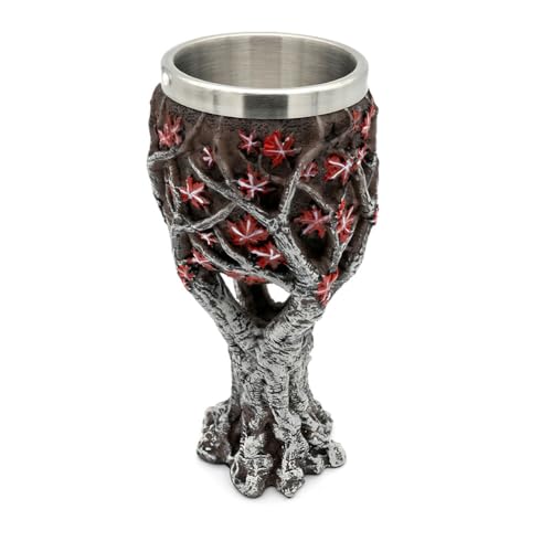 Wondelucy Copa del Árbol de la Vida de la mitología nórdica 170 ml de acero inoxidable con temática vikinga para bar y decoración del hogar