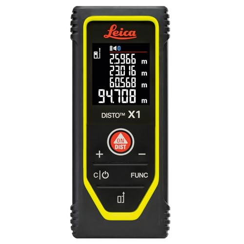 Leica DISTO X1 Robust Laser Measure (Protection Class IP65) with NFC and Bluetooth (app use) and Simple Operation (Indoor Usage with 100 m Range)