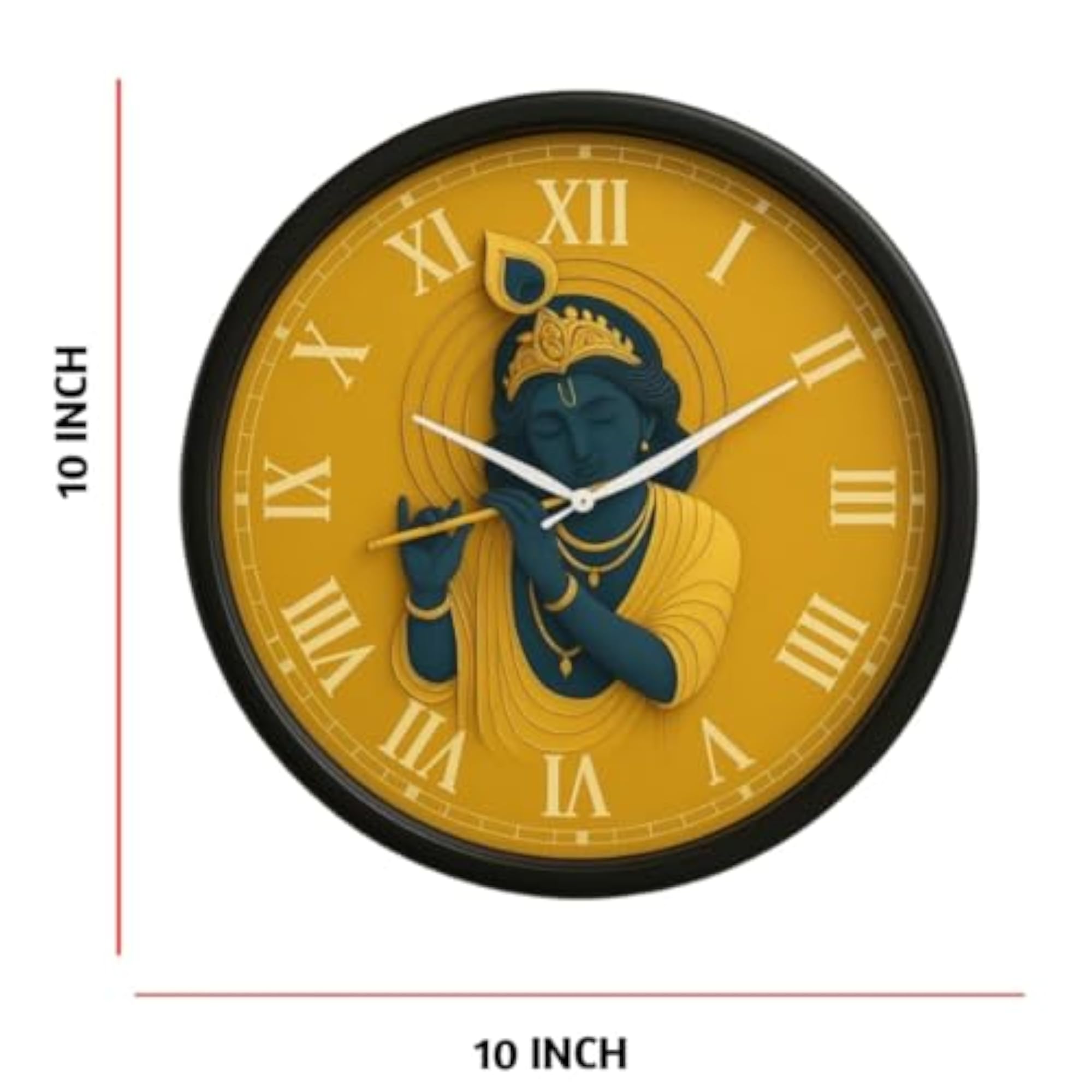 ND Krishna Wall Clock, 10 Inch Size