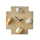CAQYPVH Reloj Piedra Forma Cuadrada Reloj Incrustaciones Concha Mecanismo Preciso Preciso Adorno, Suave
