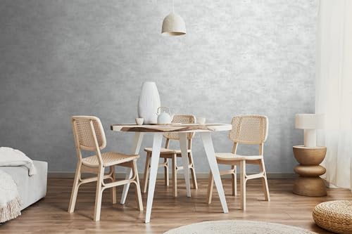 Papier peint non tissé gris haut de gamme effet plâtre précieux