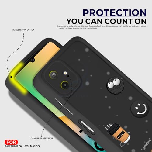 Image of AESTMO Back Case Cover for Samsung Galaxy M06 / F06 Cover | Cute Fun Cartoon 3D Ball | Coffee Silicone Case | Full Body Protection | Camera Protection Back Cover for Samsung Galaxy M06 / F06 (Black)