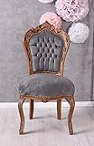 unbekannt Esszimmerstuhl Barockstuhl Dining Chair Küchenstuhl Braun Grau Polsterstuhl Samt cat530g19 Palazzo Exklusiv