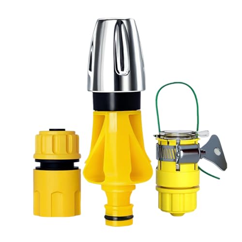 Image of HASTHIP 3Pcs Water Sprayer Gun Accessories Kit, High Pressure Spray Nozzle with 3 Modes, Quick Connect Hose Adapter, Faucet Adapter, for Car Washing, Lawn Watering, Irrigation
