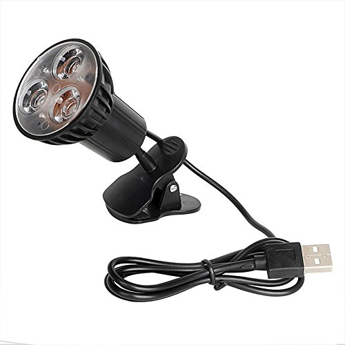 Haihuic USB 2.0 3LED Clamping Clip White Light Pour la lecture de tablette PC de bureau Cover