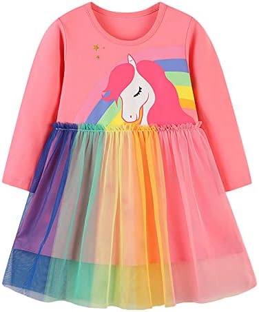 Winzik Toddler Girl Tutu Dress, Princess Tulle Casual Party Dress for Christmas Valentine’s Day Halloween 1-8T