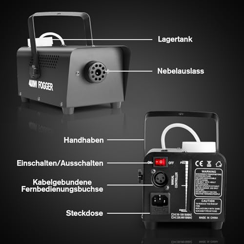 Máquina de humo 400W mini con mandos a distancia para fiestas y DJ 5