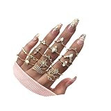ZZ ZINFANDEL 17Pcs Boho Gold Knuckle Stackable Rings Sets for Woman Teens Girls,Punk Vintage Snake F
