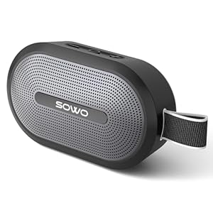 SOWO Wireless Bluetooth Speaker, Ultra Portable Magnetic Speaker, Coverless IP67 Waterproof Design, 24 H Playtime, Small Speaker with Pro Sound, for Indoors, Outdoors, Hiking and Golf Speaker – Black