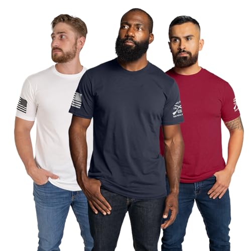 Grunt Style Patriot Pack - American Graphic Tee Patriotic Everyday T-Shirts for Men - (3-Pack: Cardinal White Indigo 3X-Large)