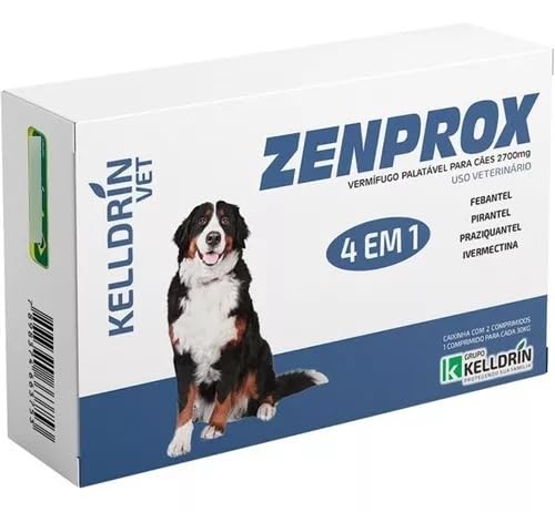 Zen prox - Vermífugo de amplo espectro para cães 25kg a 50kg- 4 comprimidos palatáveis (pega giárdia