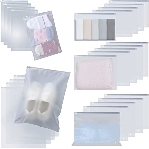 Olicky 20Pcs Travel Storage Bags Set, Reusable Ziplock Bags, Travel Clothes Bags Maternity Essentials Hospital Bags Storage Bags for Clothes, Shoes, Cosmetics (5 Size)