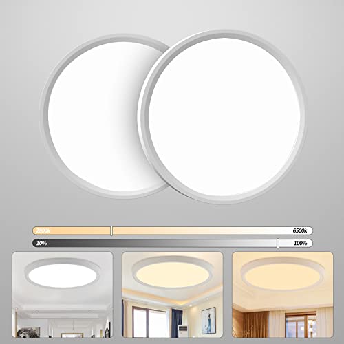 Paneles Led Techo Panel de Luz de Techo LED Regulable (Blanco Cálido, Blanco Neutro, Blanco Frío) 36W, 6500K 3500LM Luz de Baño,30*30*5CM...