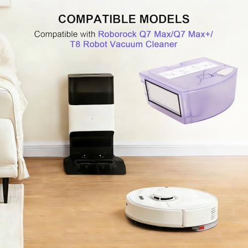 Image of Water Tank Dust Bin Box Compatible with Roborock Q7 MAX / Q7 MAX+ / T8 Vacuum Cleaner - Waste Collection Dustbin Box Replacement Accessories Spare Parts