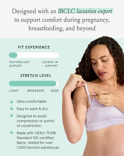Image of Bodily Everything Bra - Wireless Nursing Bras for Breastfeeding, Soft Stretchy Maternity Sleep Bra with Clip Down Access