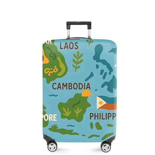 ANNA QUEEN Southeast Asia Map Luggage Cover 32-34 Inch