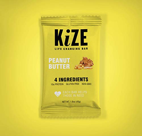 Kize Energy Bar, Peanut Butter, 4 Ingredients, 10G Grass-Fed Whey Protein, Clean & Simple Real Food, Gluten Free, Non-Gmo, Soy Free, Mission Based, Made In The Usa, Healthy Snacks For Kids, Healthy Dessert Snacks, High Protein Snacks #TOP5