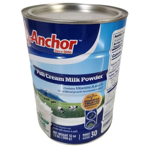 Full Cream Milk Powder (Value Pack of 2 x 900g/4 Lb) Rich in Calcium and a Source of Protein ...