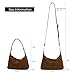 DONNAIN Slouchy Brown Suede Crescent Hobo Bag for Women, Suede Trendy Shoulder Satchels Bag and Work Tote Bags for Women (New Brown)