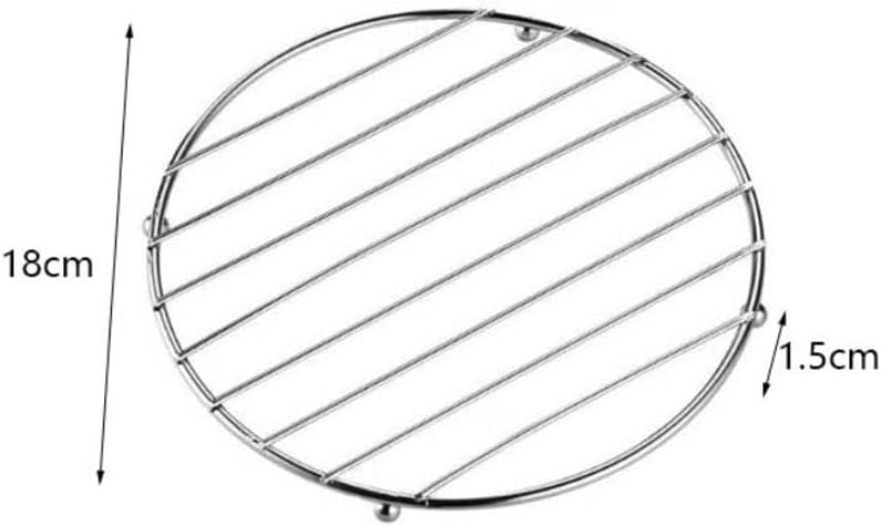 Round Cooling Rack Set of 2, Round Rack Baking Steaming Roasting Rack Set, Cooking Grid Grill, Stainless Steel Roasting Baking Steaming Cooling Rack, Pot Holder, Pot Support Rack