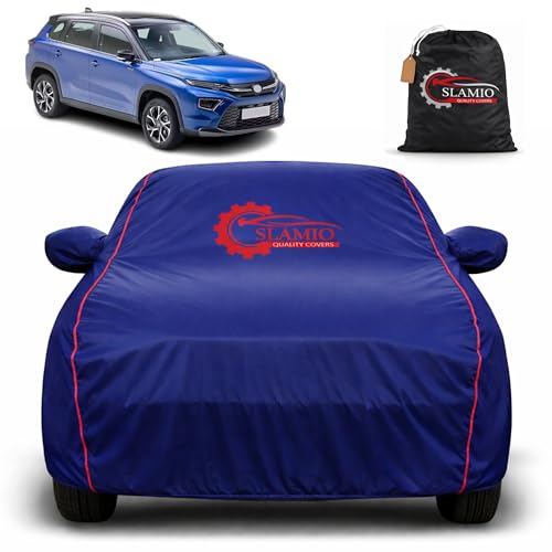 Image of Car Cover for Toyota Urban Cruiser Hyryder 2022-2026 | 100% Waterproof Heavy-Duty 3-Layer Car Body Cover | All-Weather Rain, UV, Sun & Dust Protection | Custom Fit | Antenna Pocket | Navy Blue