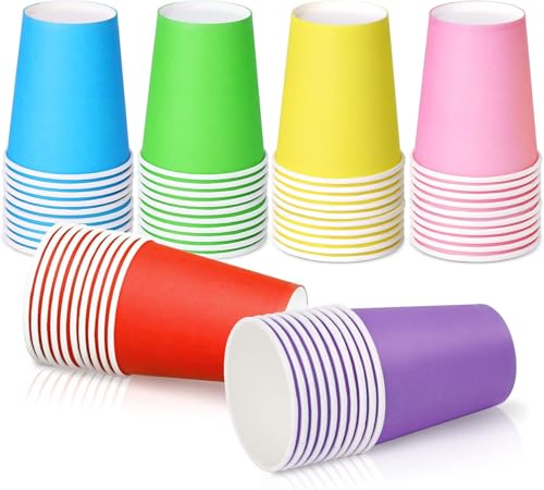Polaris Private LTD 50 Pcs Paper Cups 9 oz-Multicolor Party Cups for Wedding Party Picnic BBQ Travel and Event-Disposable Strong
