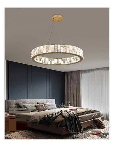 Lustre LED en cristal et marbre moderne pour salon et hôtel