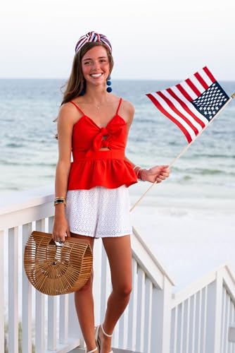 4-th-of-July-Headband-for-Women-Girls-Fourth-of-July-Knotted-Headband-Red-White-and-Blue-Sequin-Beaded-Patriotic-Hairband-American-Flag-USA-Independence-Day-Head-Band-Hair-Accessories-Gifts
