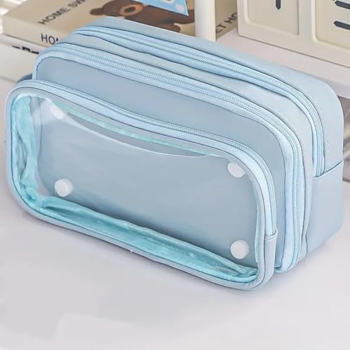 Image of Storio Pencil Box Pouch for School Kids Girls & Boys Aesthetic | Multi-Purpose Pencil Case - Portable Stationery Organizer for Pens, Markers & Beauty Essentials - Ideal for Office Desk Storage