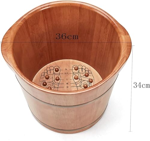 Cubo de madera para baño de pies 34 cm alto miniatura 2