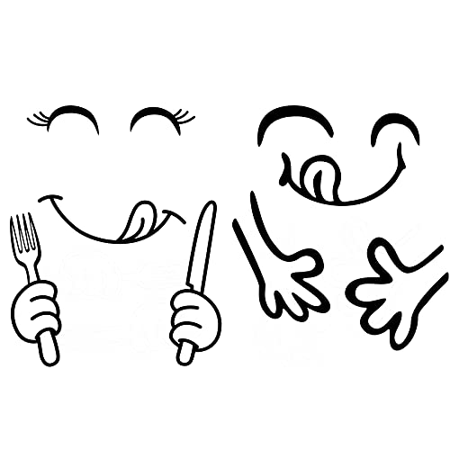 Ancirs 2 Pack Smile Fridge Stickers, Cute Refrigerator Decal Smiling Face Stickers, Adhesive Vinyl Stickers On Freezer, Kitchen Wall Inside House #TOP17