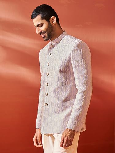 Image of VASTRAMAY Men's Jodhpuri - Silk Blend Jacquard Jodhpuri for Men.
