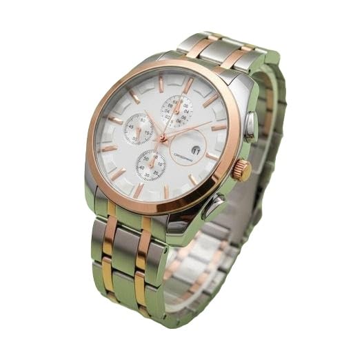 Men Stylish Minimal Analog Watch Metal Belt Strap White Dial Battery Powered Design Silver Free Size-picture-42