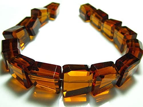 Quartz hessonite perles nues de 11-15mm pour enfilage et confection bijoux pierres