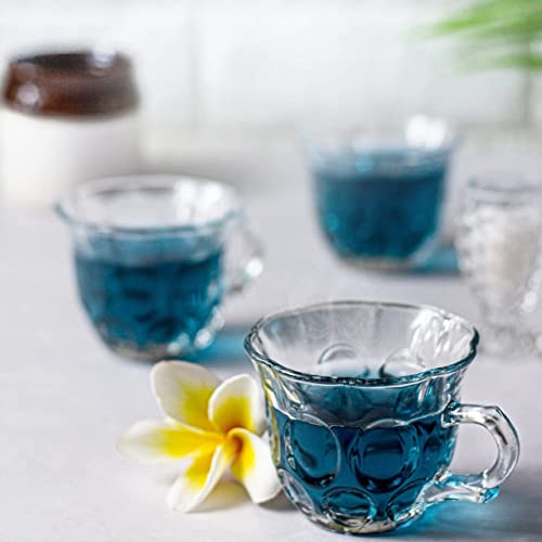 Image of Premium Glass Tea & Coffee Cups Set of 6, 200 ML Transparent Glass Mug with Handle for Coffee,Green Tea, Hot & Cold Beverages, Stylish Clear Drinking Cups for Home Kitchen Cafe (CTZ - 23)