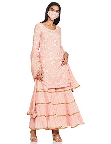 Image of BIBA Women Cotton Kurta Garara Suit Set