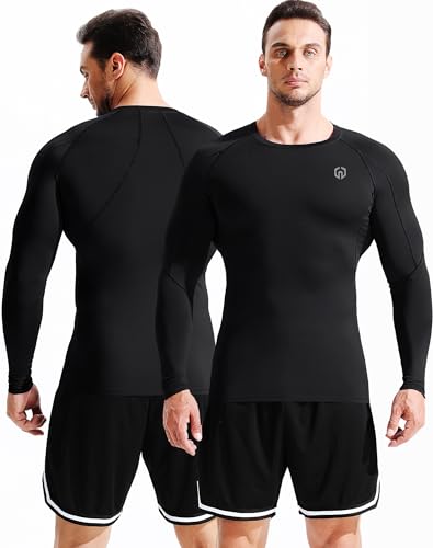 NELEUS Men's 3 Pack Dry Fit Long Sleeve Compression Shirts Workout Running Shirts2