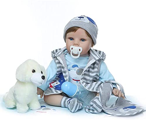 dfff Lebensechte 18 Zoll 45 cm Reborn Baby Boy Puppe Weiches Silikon Realistisch aussehende Neugeborene Puppen…