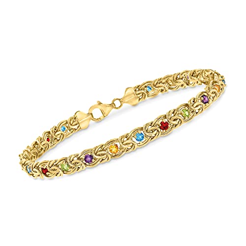 Ross-Simons 3.40 ct. t.w. Multi-Stone Byzantine Bracelet in 14kt Yellow Gold