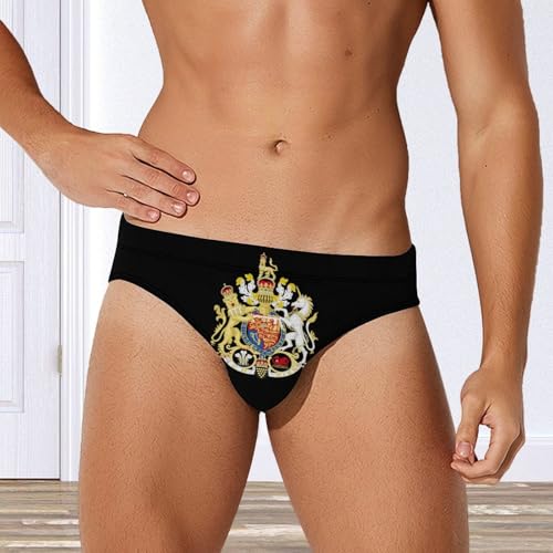 Coat Arms of The Prince of Wales Mens Swim Briefs Sexy Bikini Swimwear Bathing Suits Trunks4