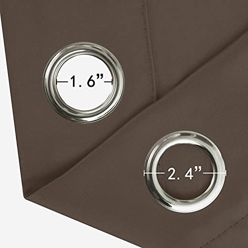 Image of LEMOMO Chocolate Brown Blackout Curtains 40 x 63 Inch Length /Set of 2 Curtain Panels /Thermal Insulated Room Darkening Blackout Curtains for Bedroom