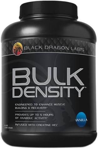 Bulk Density: Black Dragon Labs Has Developed the Most Advanced, Most Powerful Mass Gainer the World Has Ever Seen. Bulk Density™ Changes the Game of “Bulking Phases.” Bulk Density™ Contains Ultra-filtered Isolates, Hydrolysates and Non-denatured Whey Proteins Combined with Egg and Micellar Casein Proteins for a Time-released, Sustained Protein Absorption. In Addition, Bulk Density™ Utilizes a Healthy Lipid Profile Using Mct’s and Flax Meal for Sustained Energy Output and Allowing Protein Synthesis to Occur Without the Body Using Protein for Energy. Lastly, Bulk Density™ Replenishes Glycogen Stores Quickly and Effectively with Healthy Complex Carbohydrates. Packed with These High-quality Nutrients Formulated to the Optimal Ratio, Bulk Density ™ Allows the Body to Remain in an Anabolic State for an Extended Time Without Any Deterioration of Muscle Tissue. Formulated with One of the Most Advanced Creatines on the Market, Creatine Hcl, Bulk Density™ Supercharges the Body for Better Performance and Strength Increases Without Any Excess Water Weight or Bloating. Build Clean, Massive Muscle with Bulk Density™. It’s All in the Name. (Vanilla)