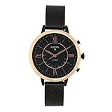 Fossil Women's Jacqueline Stainless Steel Mesh Hybrid Smartwatch, Color: Black (Model: FTW5030)
