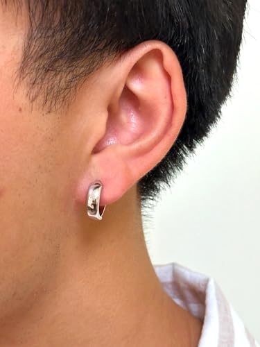 Image of 14K Gold Huggie Hoop Earrings, Genuine 14k Gold, 5mm Wide