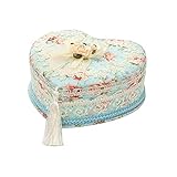 Herzförmige exquisite Vintage-Schmuck-Aufbewahrungsbox, Größe: 17 x 15 x 6 cm, fünf Farben zur Auswahl: Jaspis-Ranke, frisch und ruyi, grün, blau, beige