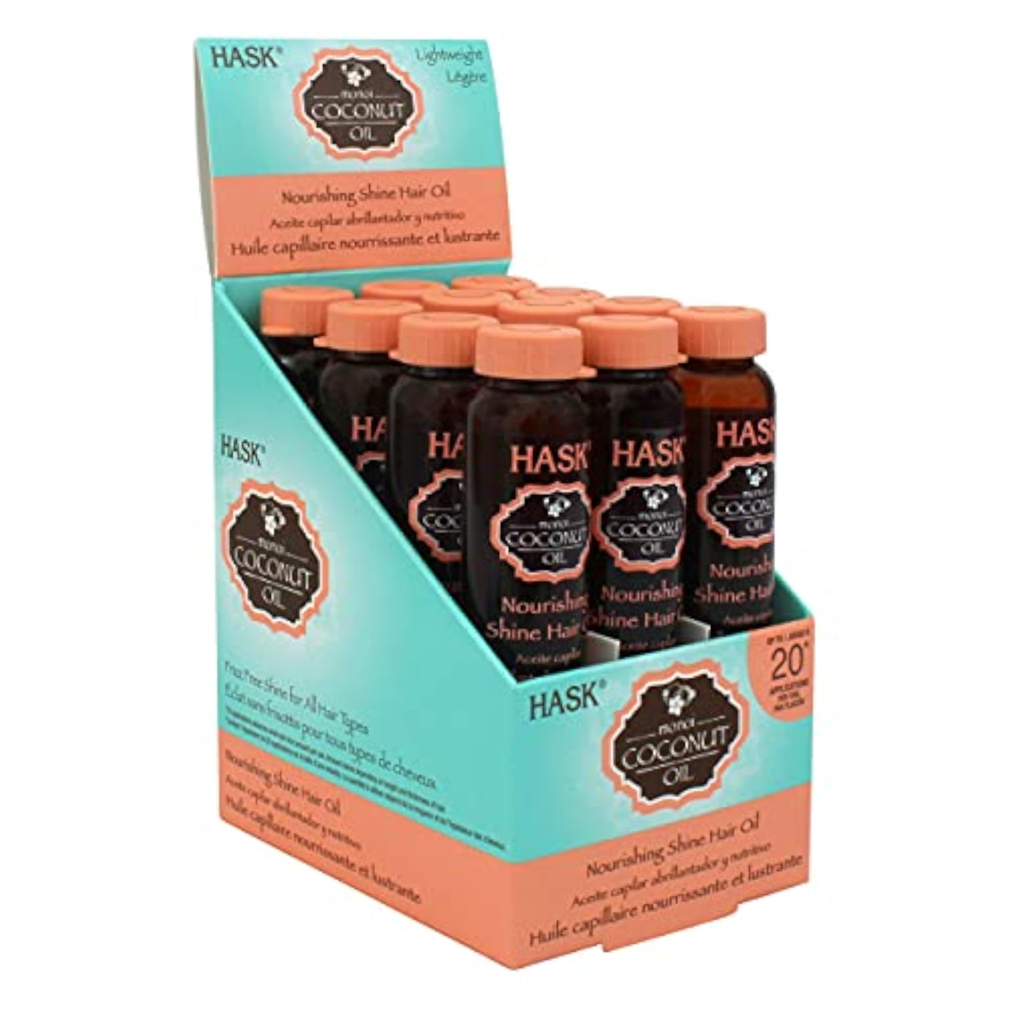 Coconut Monoi Nourishing Hair Oil Vials, Pack of 12