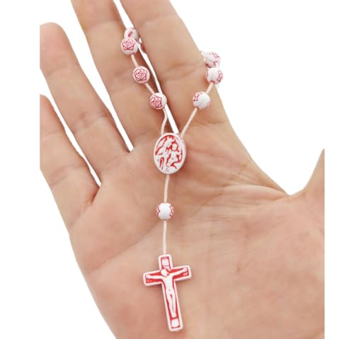 10 Mini Terço Medalha Nossa Senhora da Saúde e Sagrado Coração Jesus Batizados Mimos Lembrancinhas