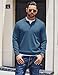 COOFANDY Mens Long Sleeve Knit Polo Fall Slim Fit Lightweight Sweater with Collar Dark Blue